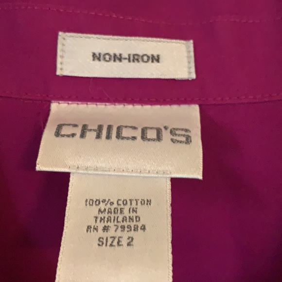 Chicos- Purple non iron top. Like new. - Picture 2 of 4
